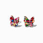 Clous d&#39;oreilles papillon confetti tige en argent,