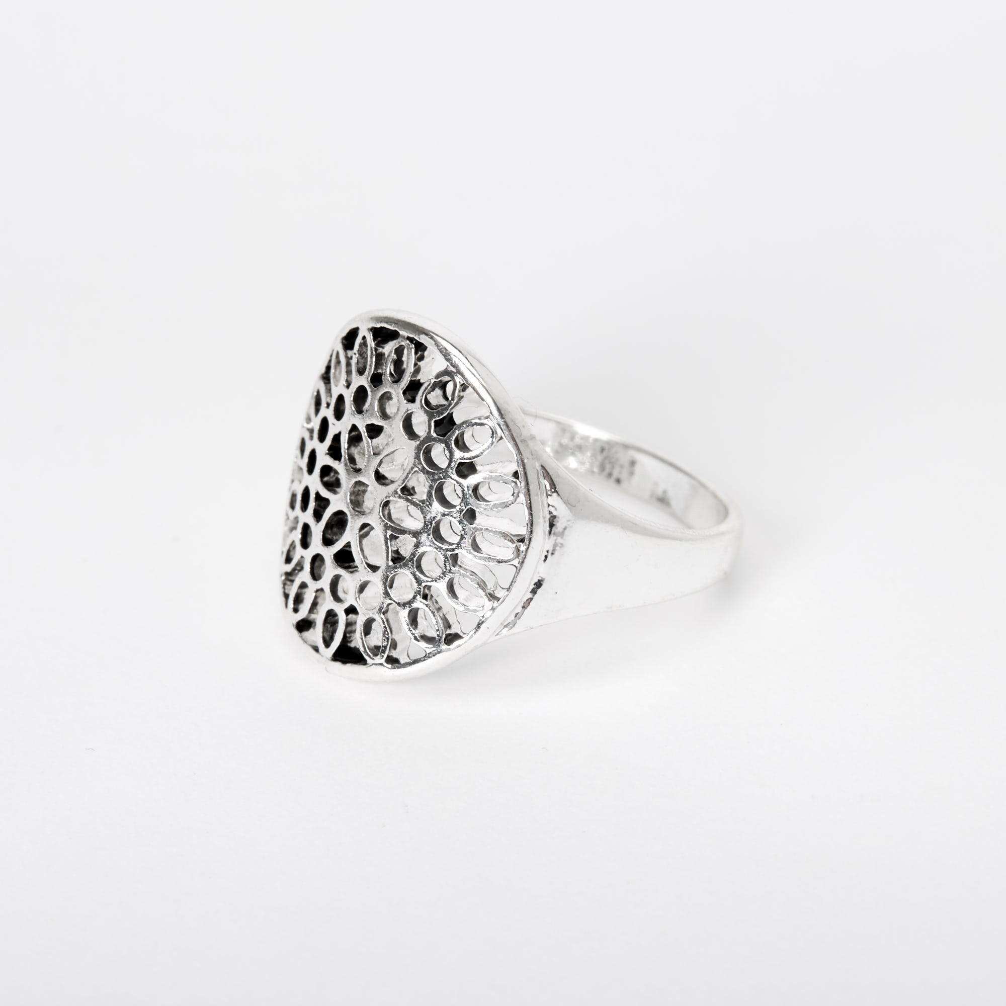 Silver Filigree Statement Ring,