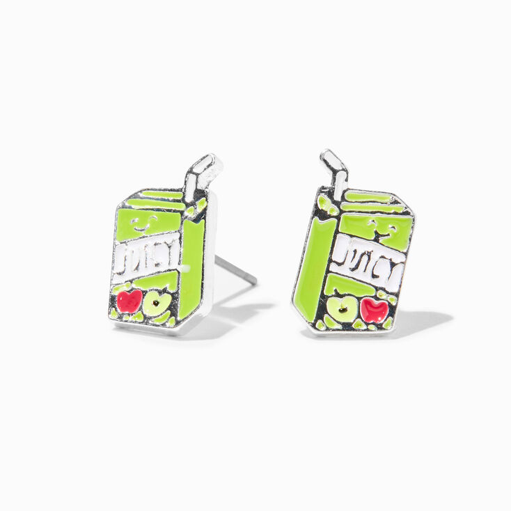 Green Apple Juice Box Juicy Stud Earrings,