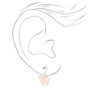 Silver Butterfly Clip On Drop Earrings - Pink,