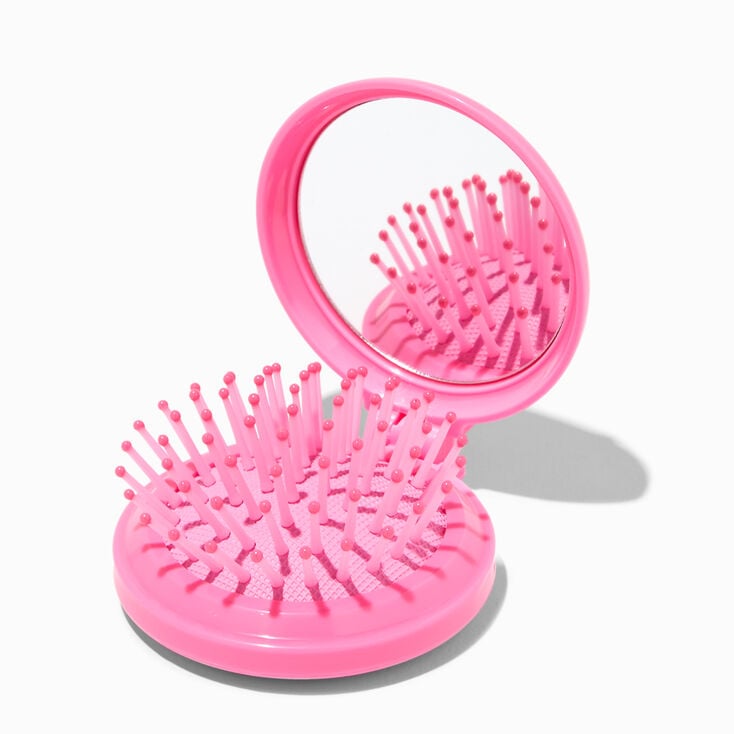 Varsity Initial Pop-Up Hair Brush Compact Mirror - M,