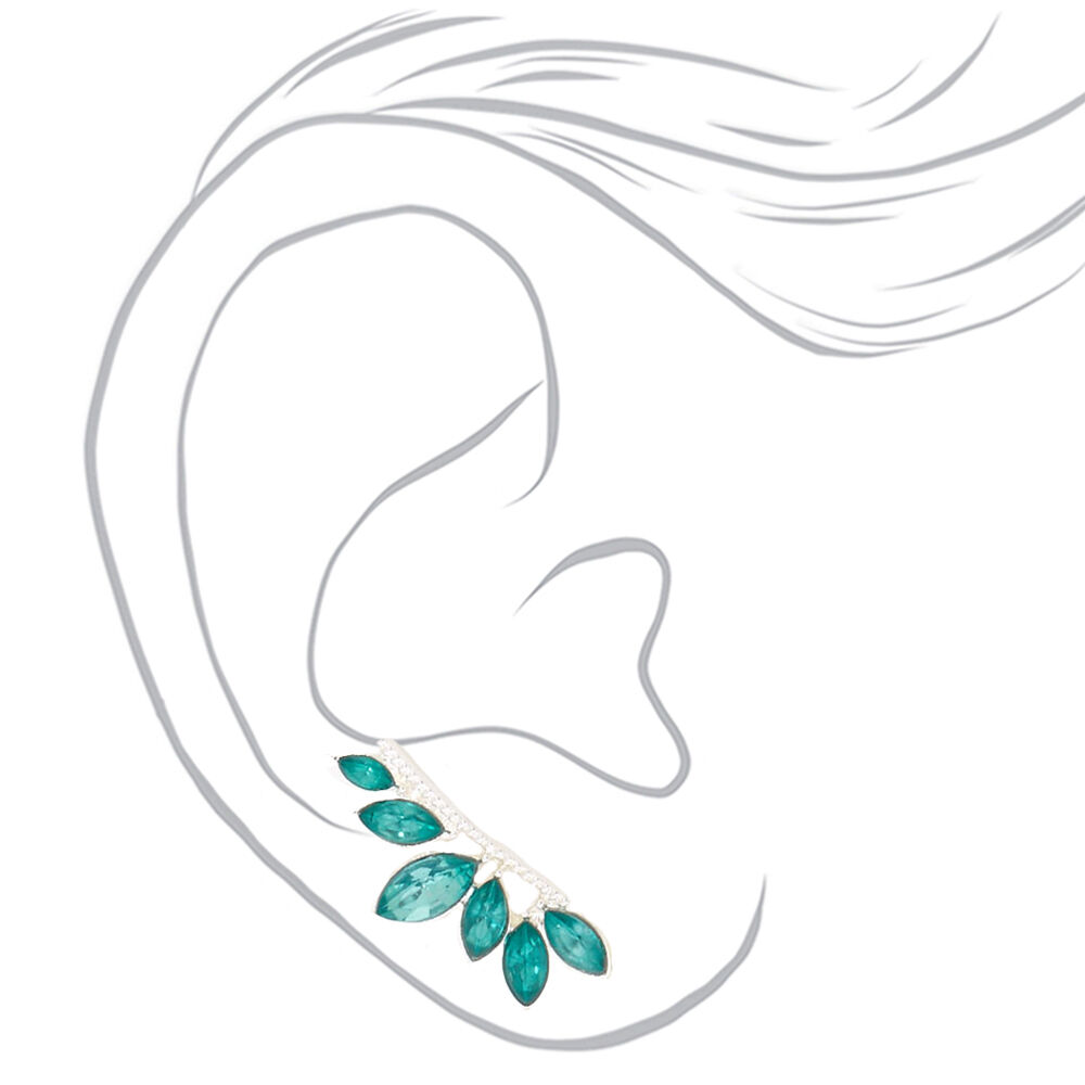 Bijoux d'oreille avec émeraude d’imitation,
