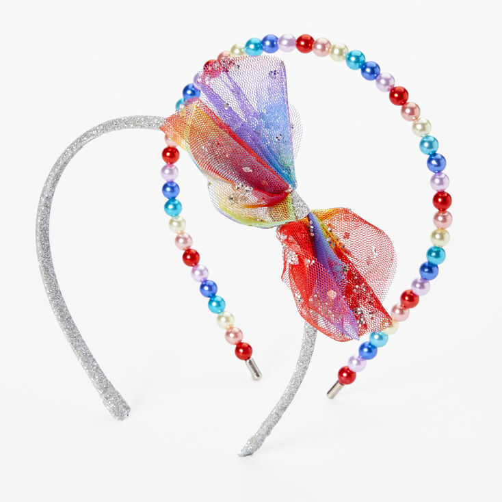 Claire&#39;s Club Rainbow Pearl Headbands - 2 Pack,