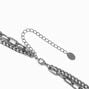 Hematite Curb &amp; Paperclip Chain Multi-Strand Necklace,
