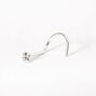 22G Silver-tone Stainless Steel Classic Crystal Nose Stud,