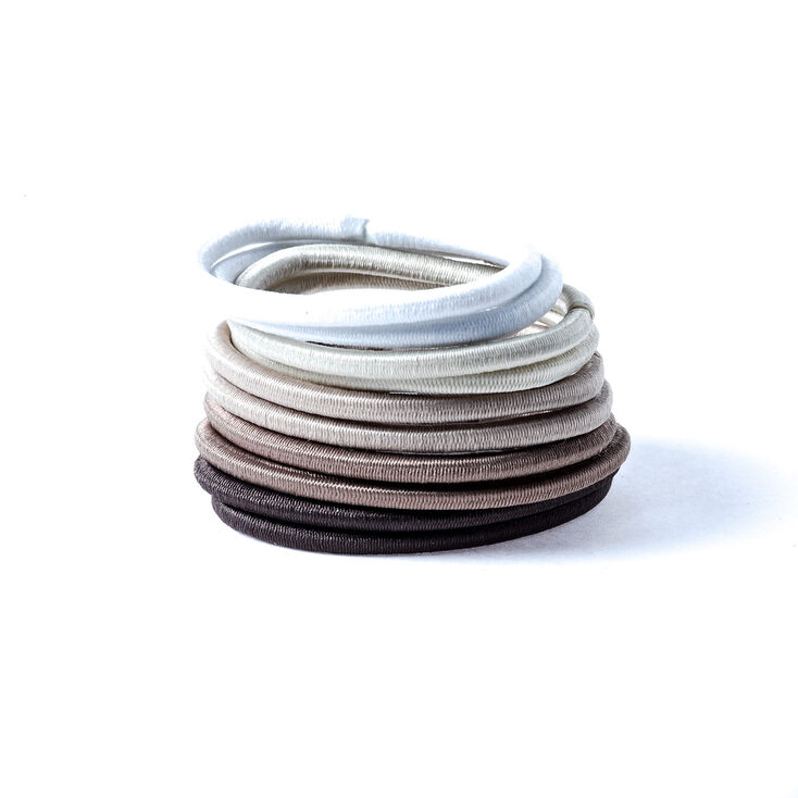 Claire's Lot de 10 élastiques à cheveux non métalliques marron clair
