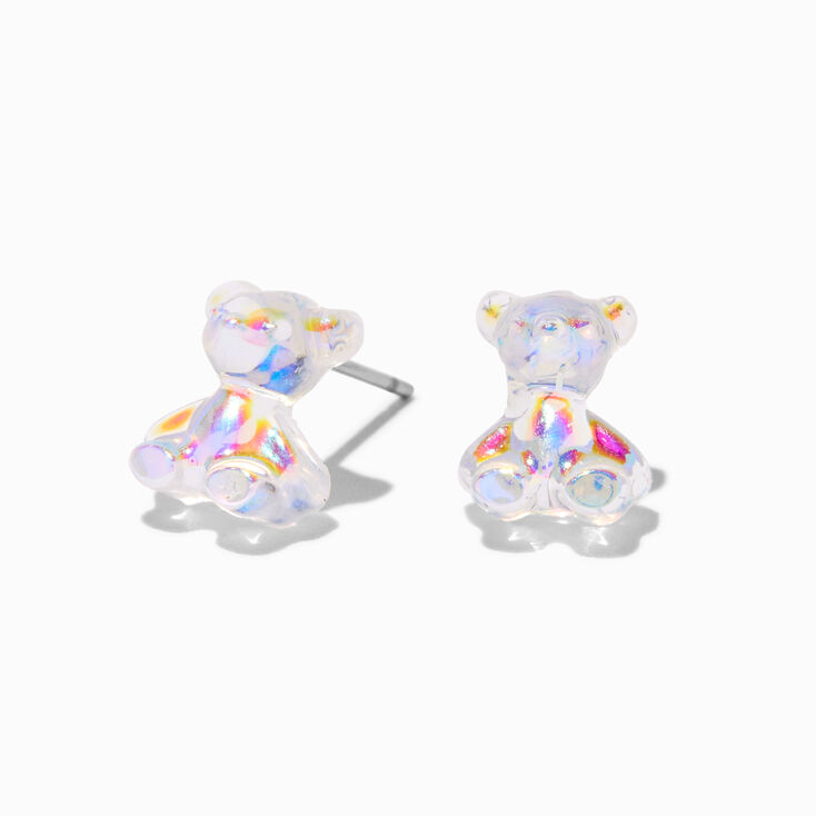 Holographic Teddy Bears Stud Earrings,