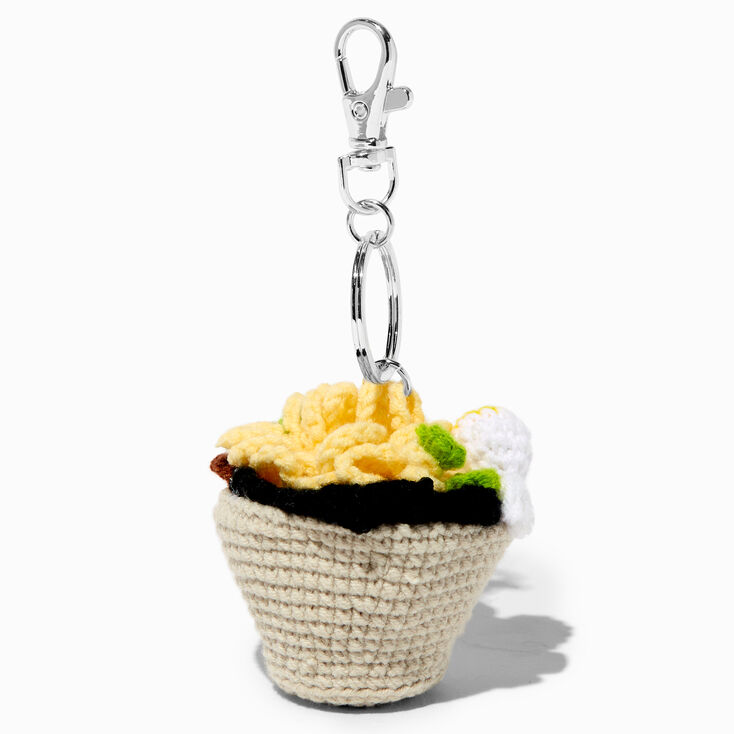 Ramen Noodle Bowl Crocheted Keychain ,
