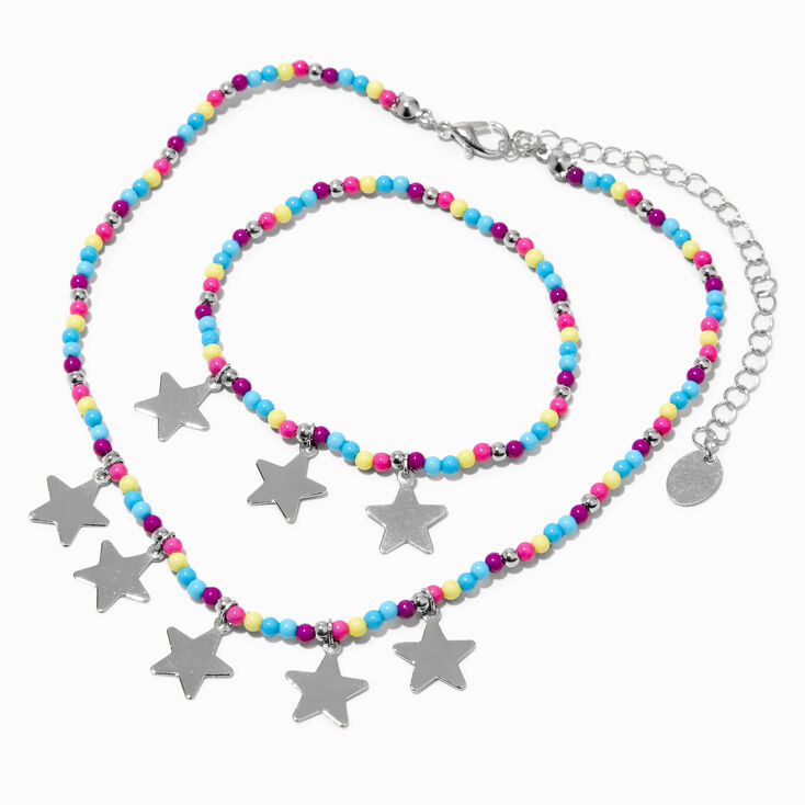 Claire&#39;s Club Silver Star Bead Jewellery Set - 2 Pack,