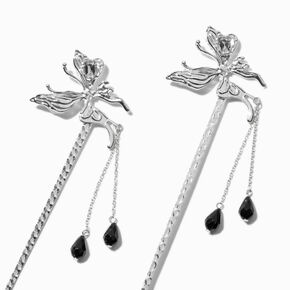 Silver-tone Butterfly Hair Sticks - 2 Pack,