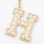 Gold Bling Initial Pom Pom Keyring - Black, H,