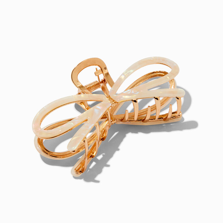 Iridescent Gold Bow Hair Claw,