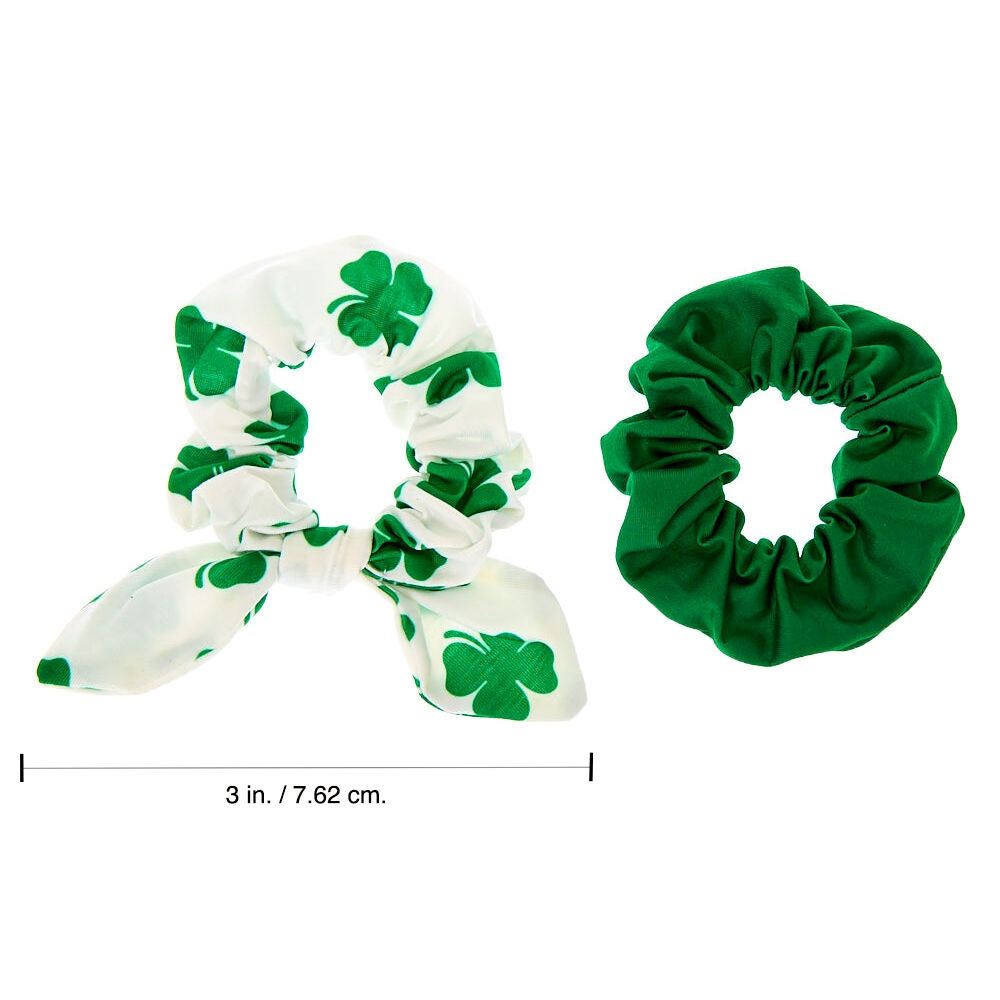 Small Shamrock Hair Scrunchies - 2 Pack,