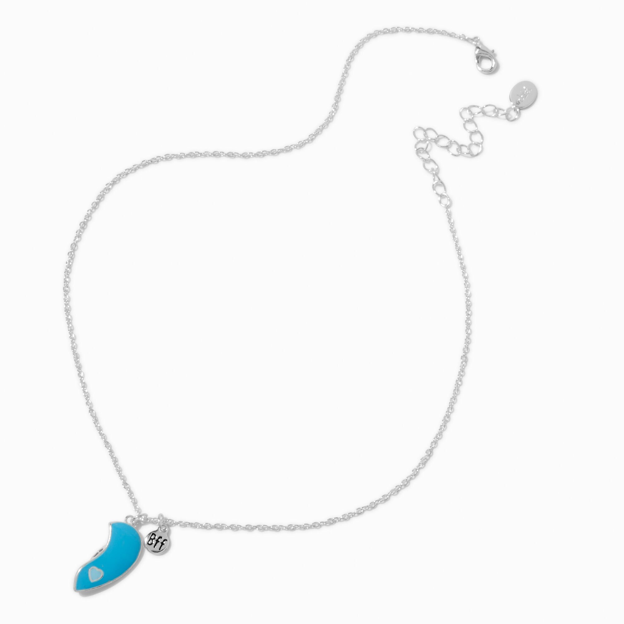 Best Friends Faded Split-Heart Yin Yang Pendant Necklaces - 2 Pack,