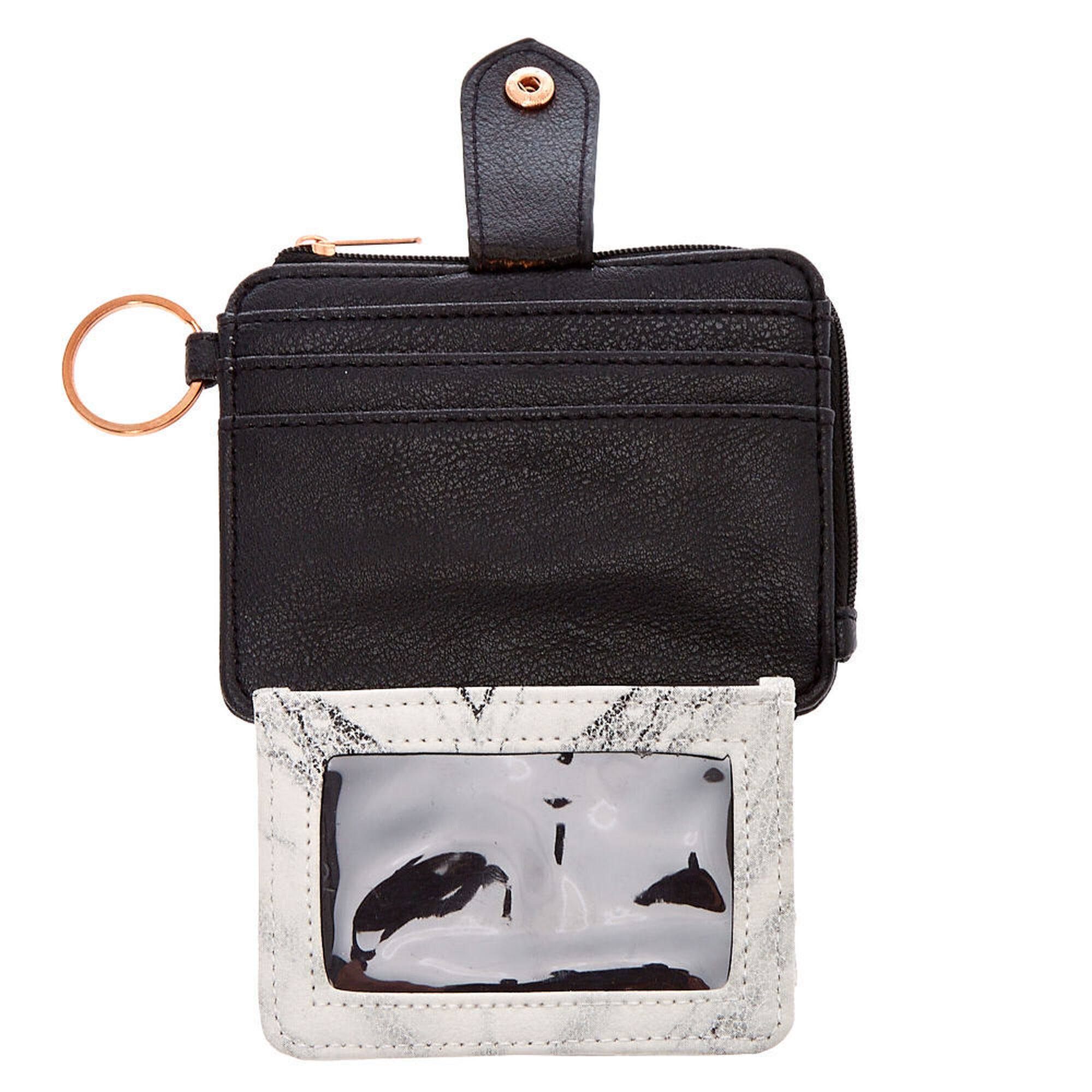 Black & Cream Marble Coin Purse,