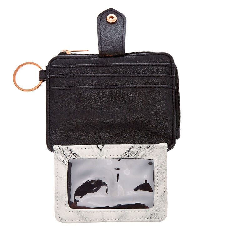 Black &amp; Cream Marble Coin Purse,