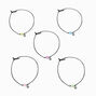 Happy Face Adjustable Friendship Bracelets - 5 Pack,