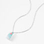 Silver Blue Lemonade Pendant Necklace,
