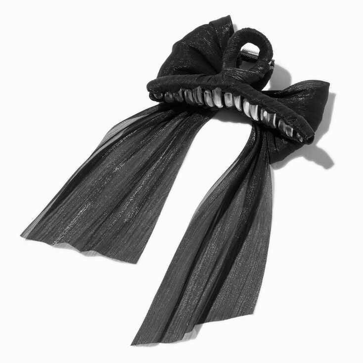 Pince &agrave; cheveux avec n&oelig;ud en organza noire,
