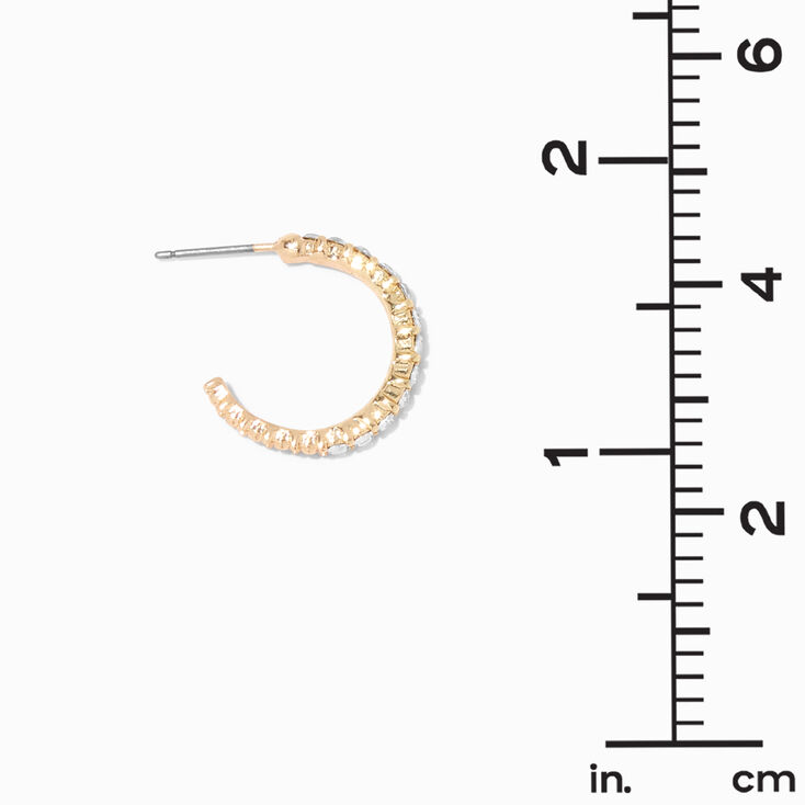 Gold-tone Crystal 15mm Hoop Earring Stackables Set - 6 Pack  ,