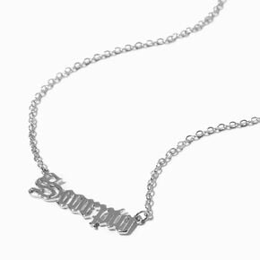 Silver-tone Gothic Zodiac Pendant Necklace - Scorpio,