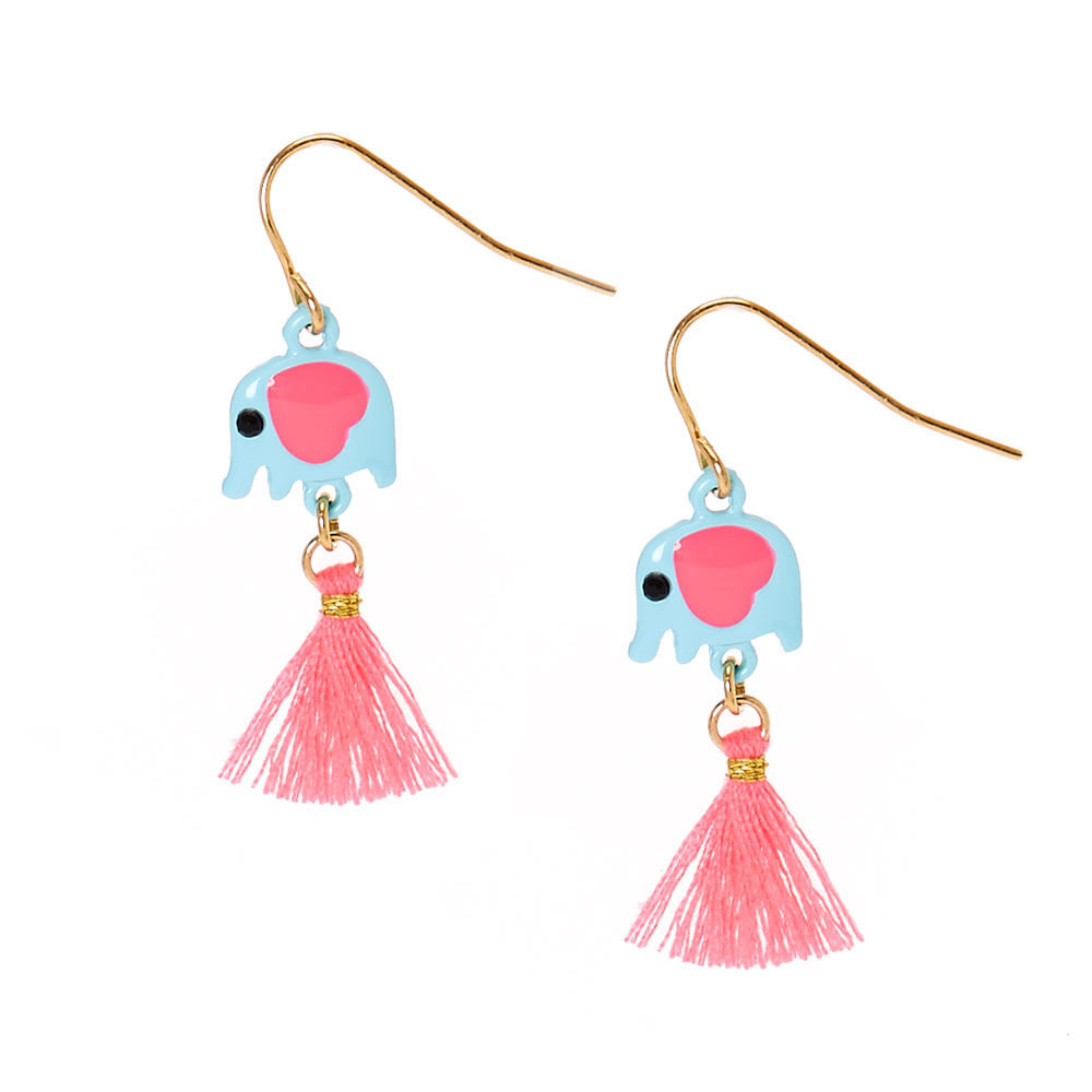 Elephant Tassel Drop Earrings