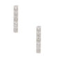 Sterling Silver Cubic Zirconia Crystal Bar Stud Earrings,