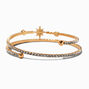 Gold-tone Crystal Star Coil Bracelet,
