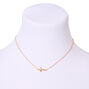 Gold-tone Sideways Cross Pendant Necklace,