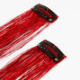 Tinsel Faux Hair Clip In Extensions - Red, 2 Pack,