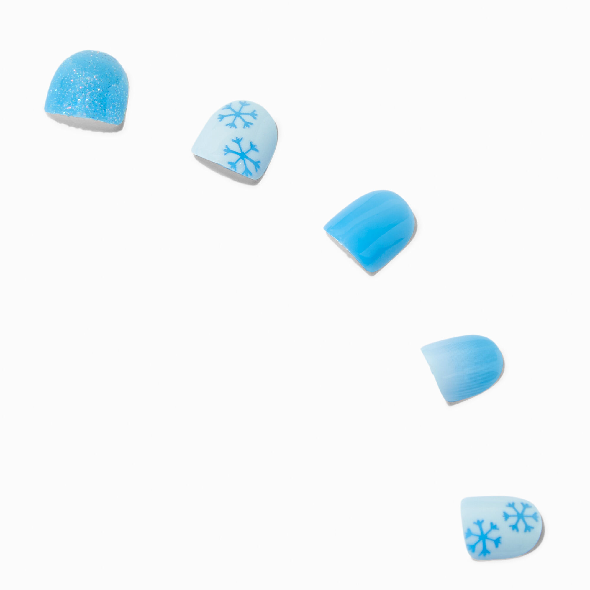 Faux ongles vegan autocollants à paillettes brillantes bleus Claire's Club - Lot de 10,