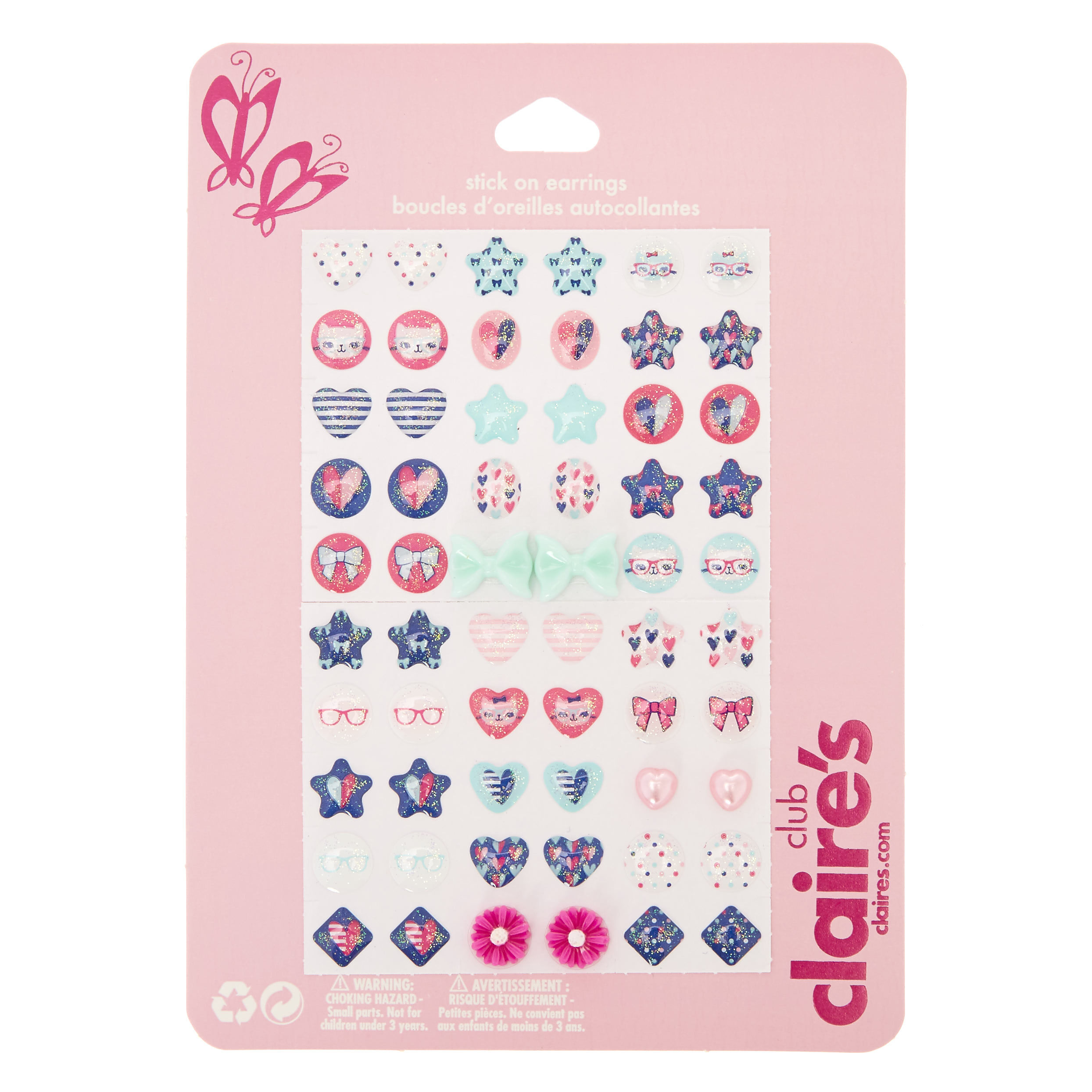 Claire's sticker shop earrings