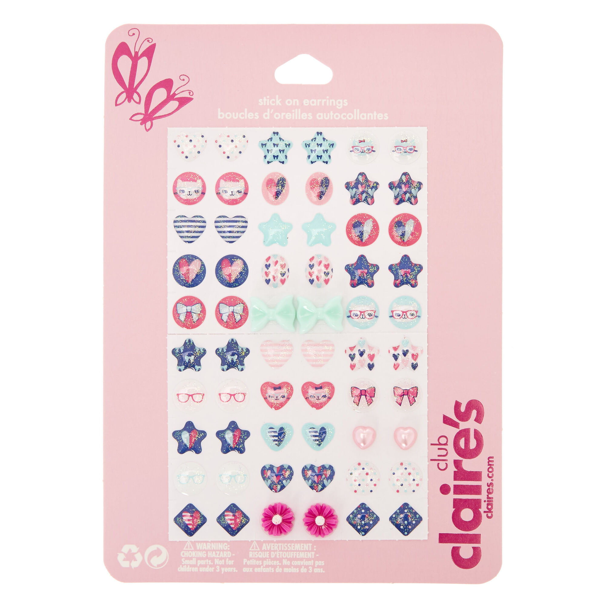 Claire's Club Stick On Earrings - 30 Pack