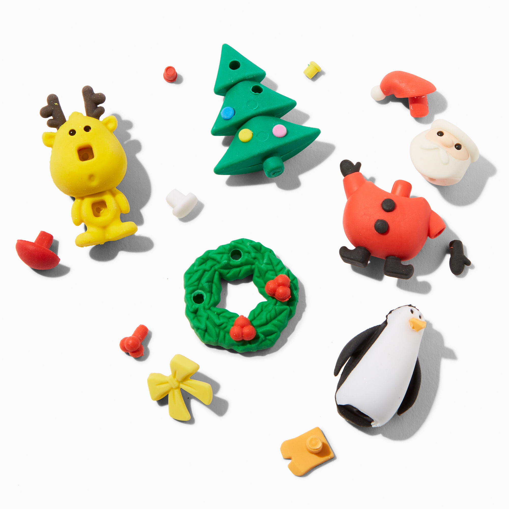 Gommes icônes des fêtes - Lot de 5,
