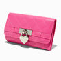 Pink Quilted Heart Buckle Wallet,