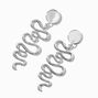 Silver-tone Snake Wiggle 3&quot; Drop Earrings,