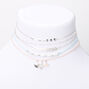 Silver Pastel Beachy Mixed Choker Necklaces - 5 Pack,