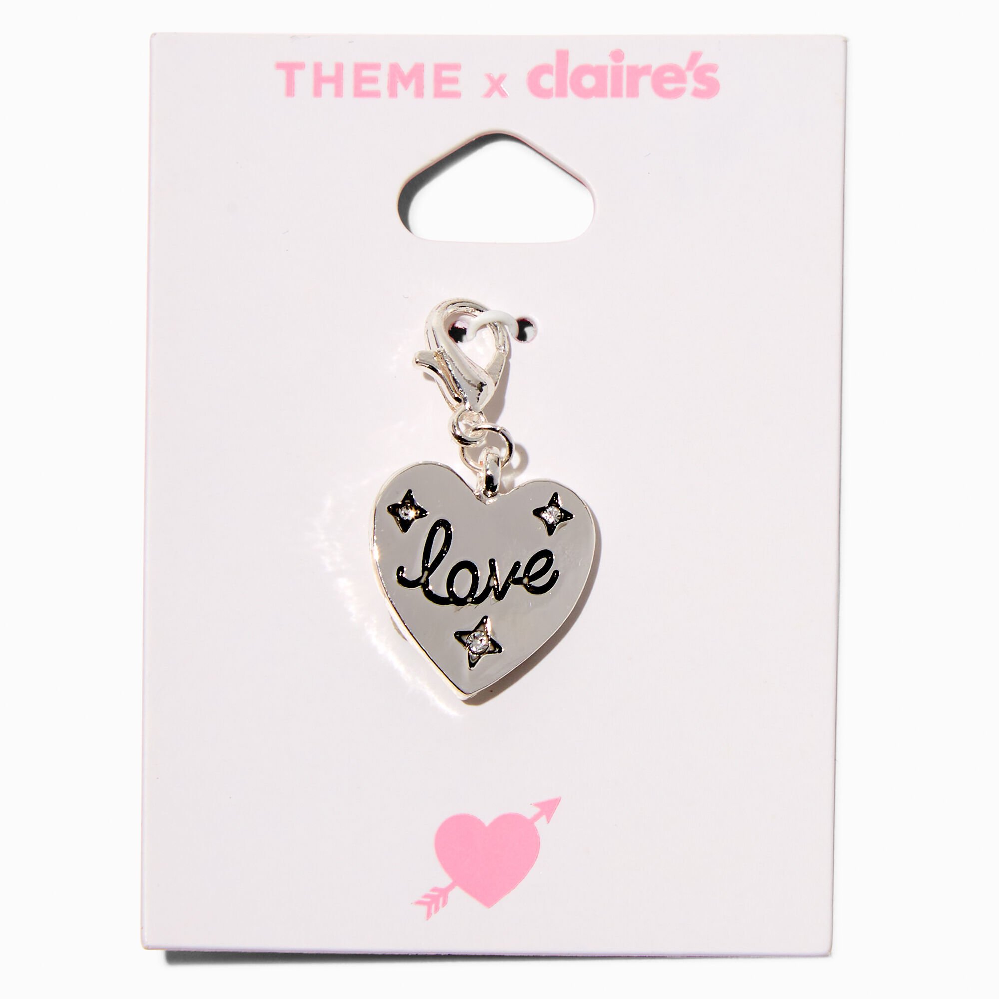T H E M E x Claire's Silver-tone Love Heart Charm,