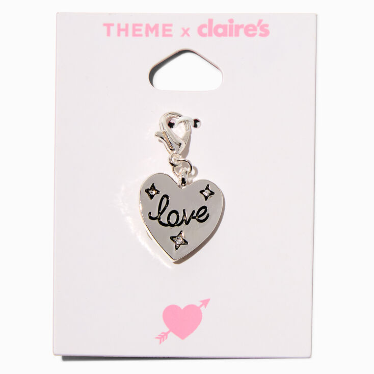 T H E M E x Claire&#39;s Silver-tone Love Heart Charm,