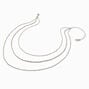 Claire&#39;s Recycled Jewelry Silver-tone Multi-Strand Woven Chain Necklace,