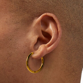 C LUXE by Claire&#39;s 18kt Gold Plated 20mm Clicker Hoop Earrings,