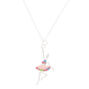 Dancing Ballerina Pendant Necklace - Pink,