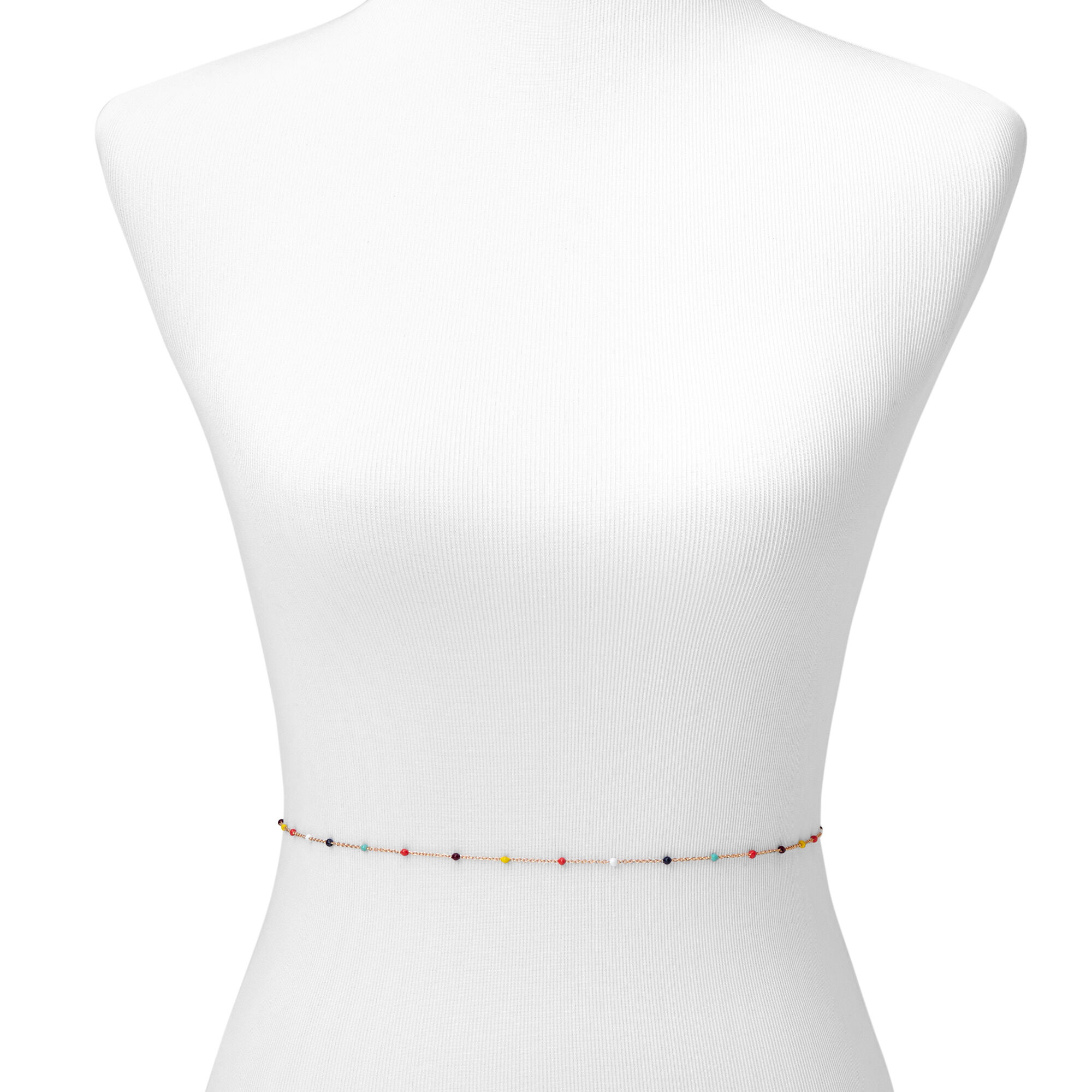 Multicolor Beaded Gold Belly Chain Claire s US