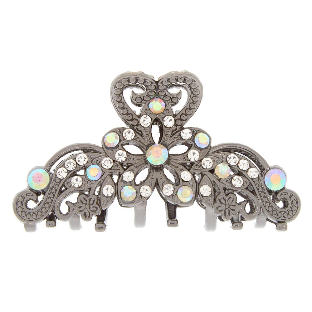 Hematite Metal AB Crystal Hair Claw,