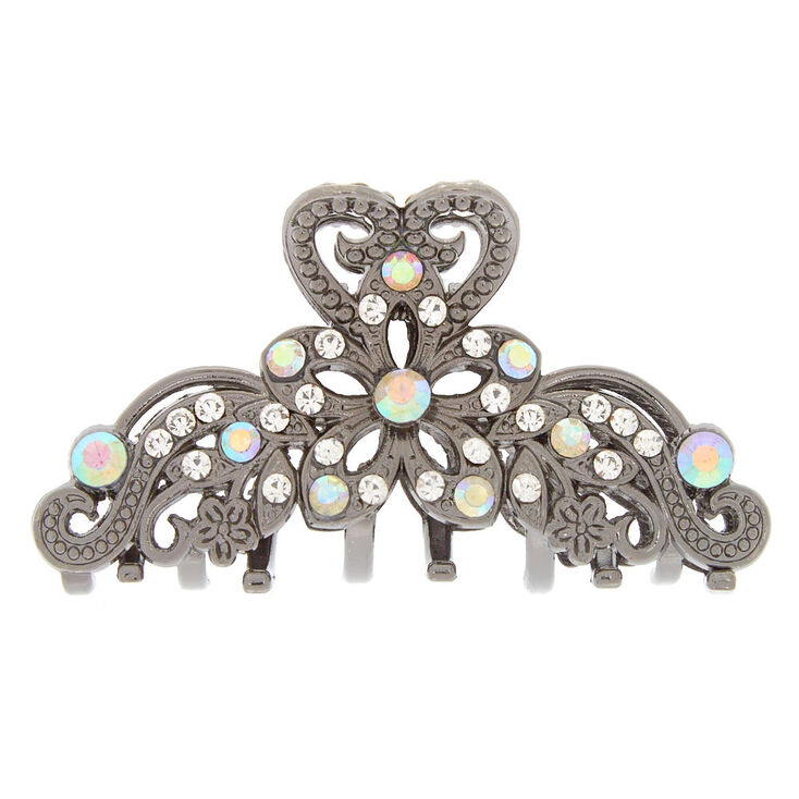 Hematite Iridescent Stone Hair Claw,