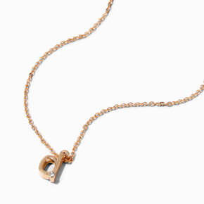 Gold Cursive Lowercase Embellished Initial Pendant Necklace - D,