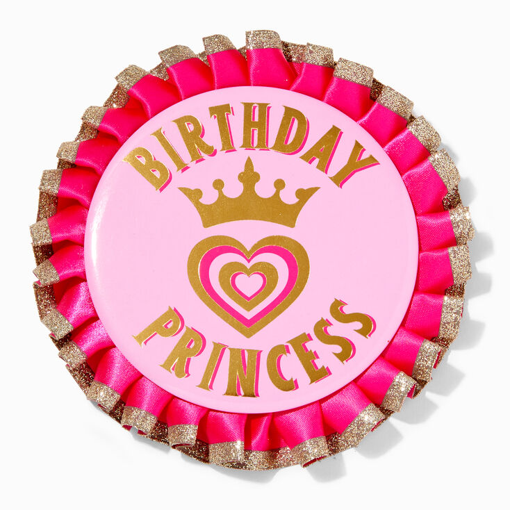 Birthday Princess Glitter Trim Button,