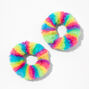 Faux Fur Rainbow Striped Hair Scrunchies &#40;2 Pack&#41;,