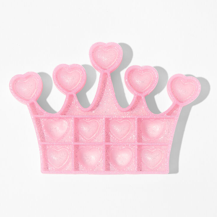 Pink Glitter Crown Popper Fidget Toy