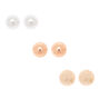 Rose Gold Magnetic Stud Earrings - 3 Pack,